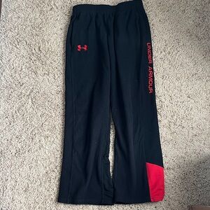 Under Armour Kids Black Joggers with Red Logo